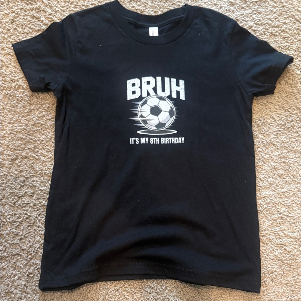 Kids Black Graphic 8th Birthday T-Shirt